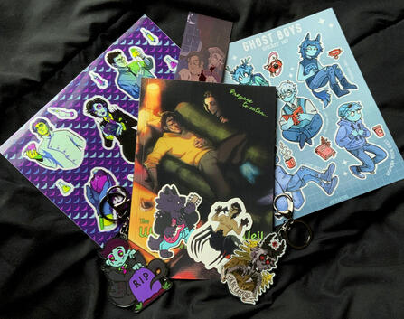 Zine and Merch The World Beyond the Veil physical zine and merch.